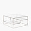 Aleandra Clear Glass and Silver Metal Coffee Table