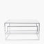 Aleandra Clear Glass and Silver Metal Coffee Table