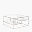 Aleandra Clear Glass and Silver Metal Coffee Table