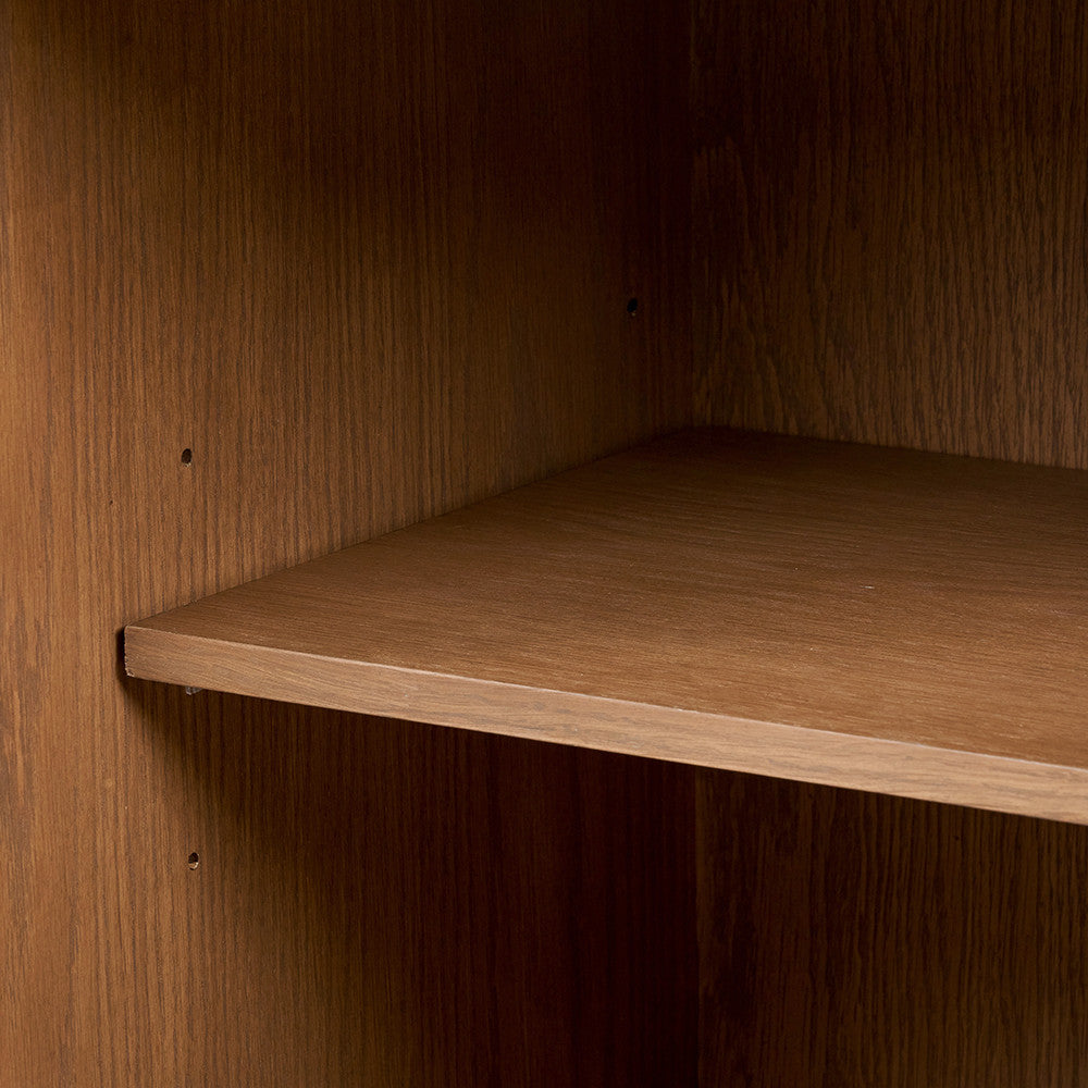 Elias Dark Ash Wood Retro 3 Door Sideboard