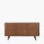 Elias Dark Ash Wood Retro 3 Door Sideboard