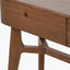 Elias Dark Ash Wood Retro 2 Drawer Console Table