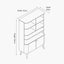 Elias Dark Ash Wood Retro 2 Door, 6 Niche Shelf Unit