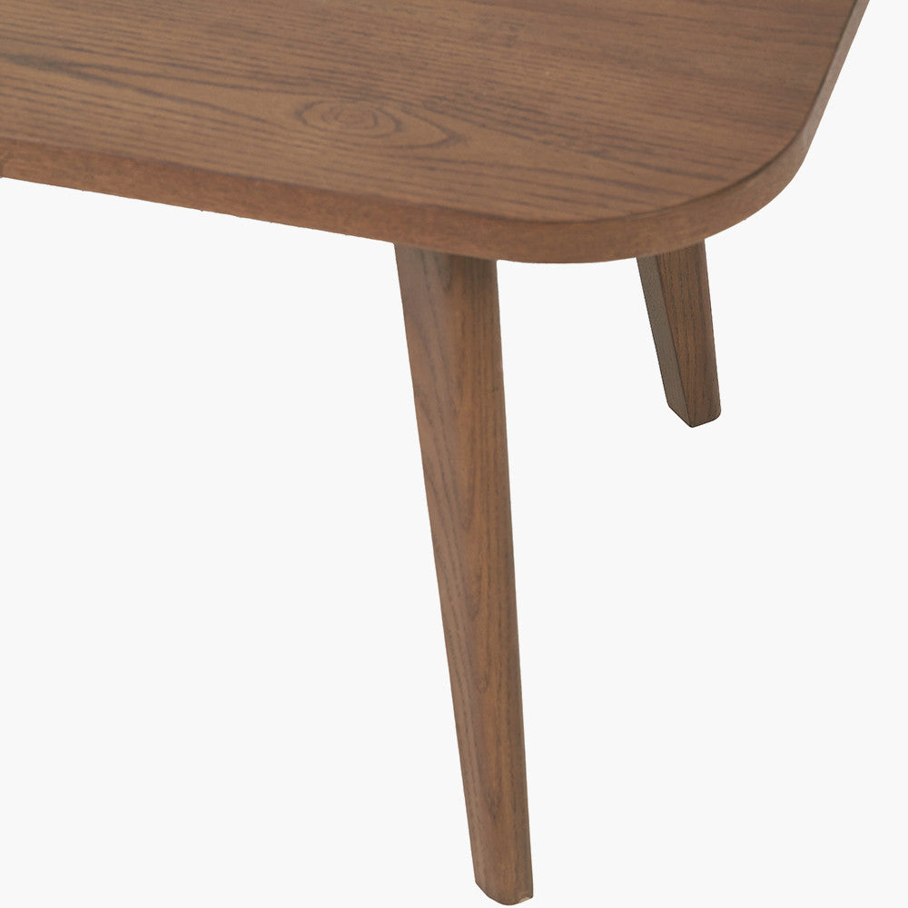 Elias Dark Ash Wood Retro Set of 2 Coffee Tables