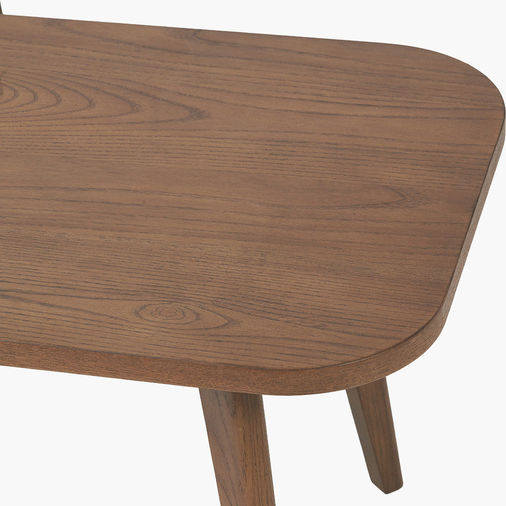 Elias Dark Ash Wood Retro Set of 2 Coffee Tables