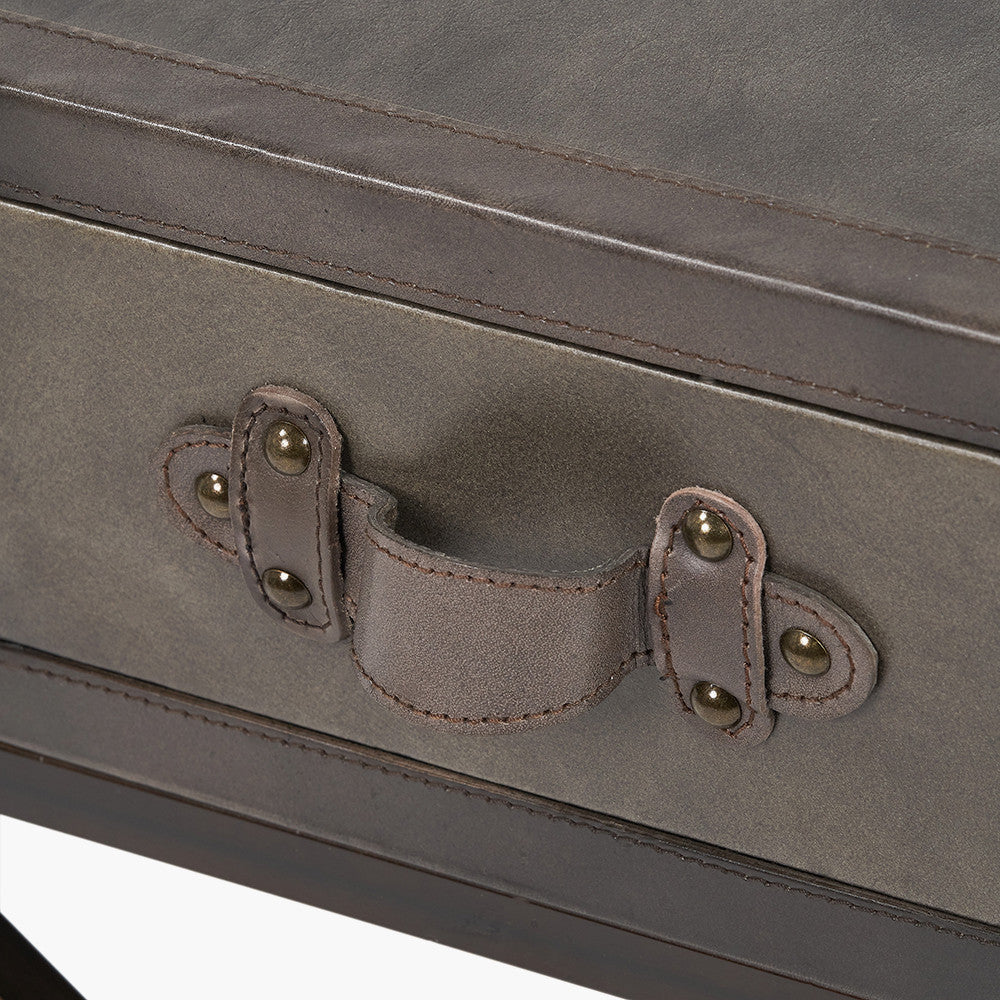Adriano Peppercorn Leather Side Table