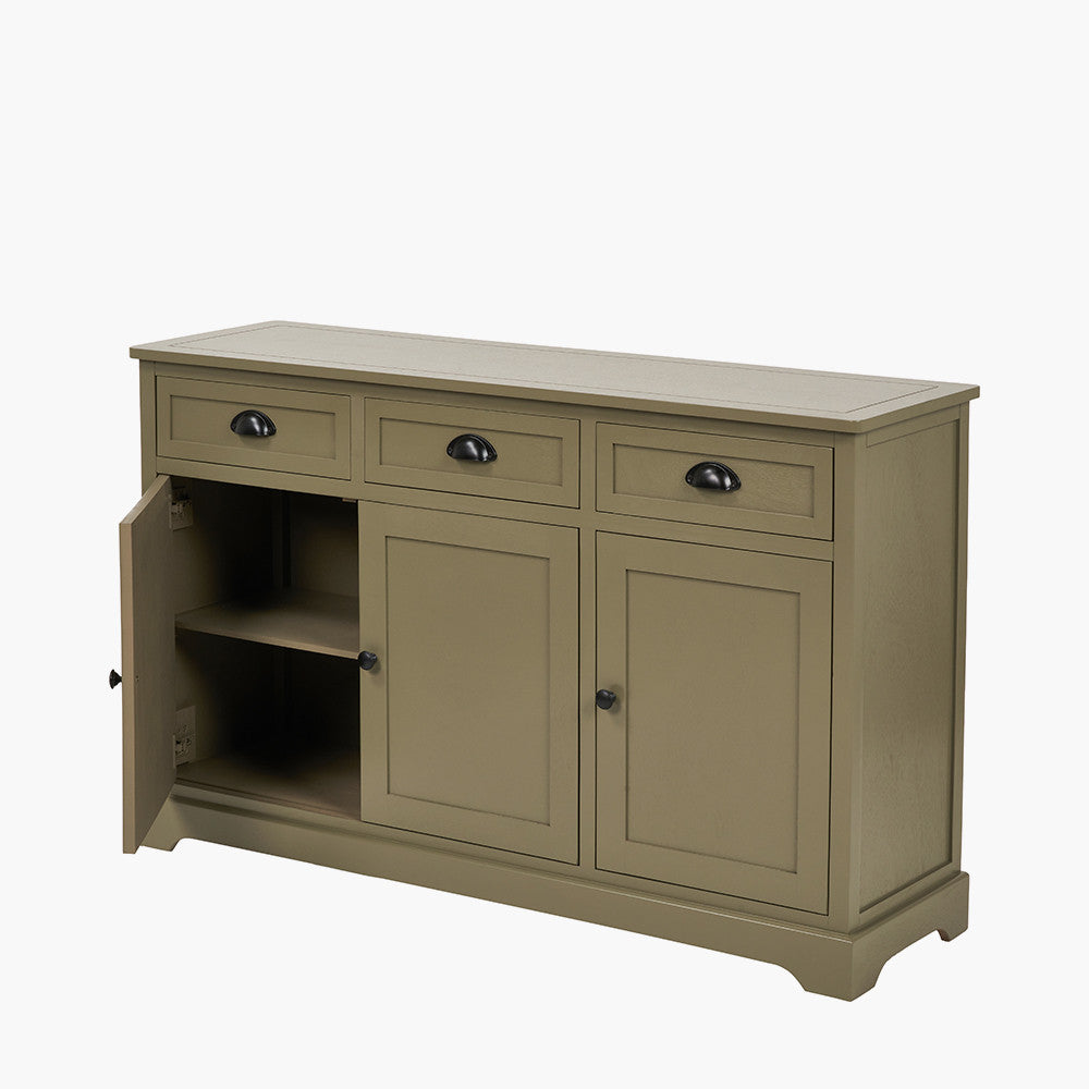 Croft Olive Pine Wood 3 Door 3 Drawer Unit