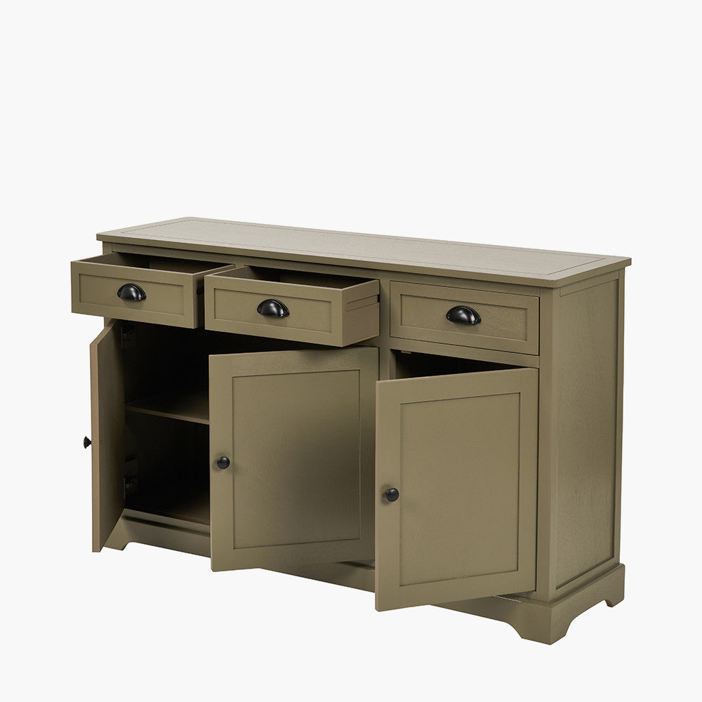 Croft Olive Pine Wood 3 Door 3 Drawer Unit