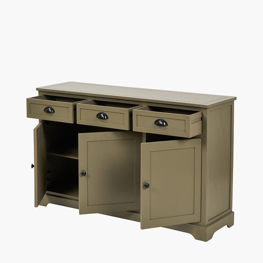 Croft Olive Pine Wood 3 Door 3 Drawer Unit
