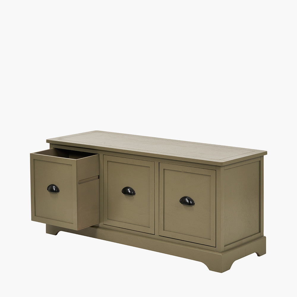 Croft Olive Pine Wood 3 Drawer Unit