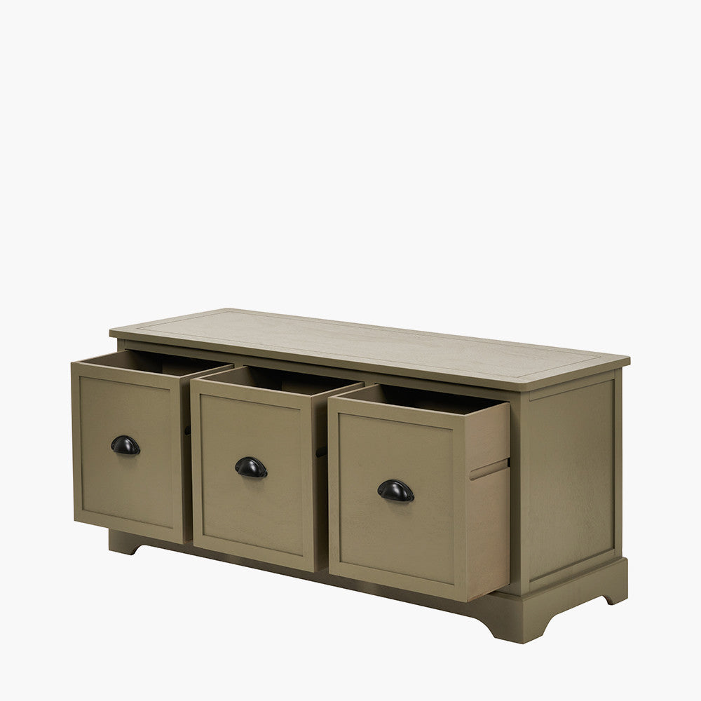 Croft Olive Pine Wood 3 Drawer Unit