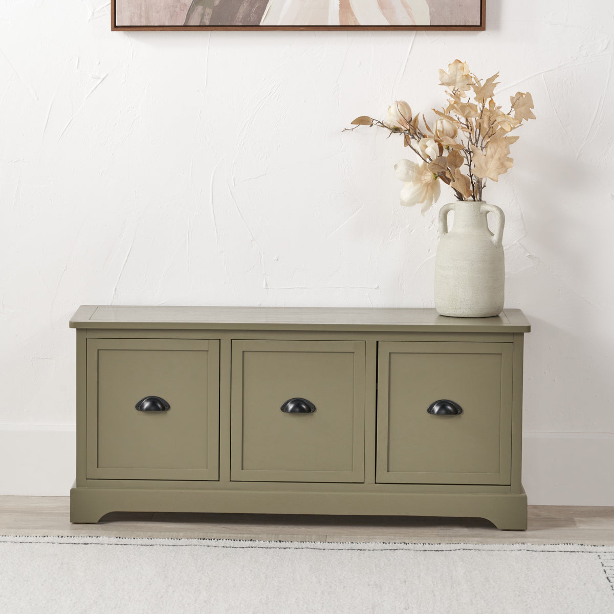 Croft Olive Pine Wood 3 Drawer Unit