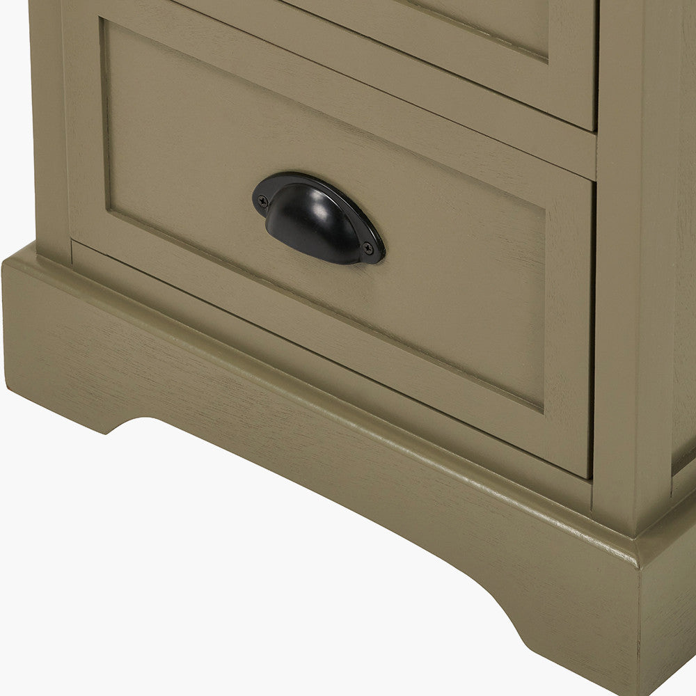 Croft Olive Pine Wood 5 Drawer Unit
