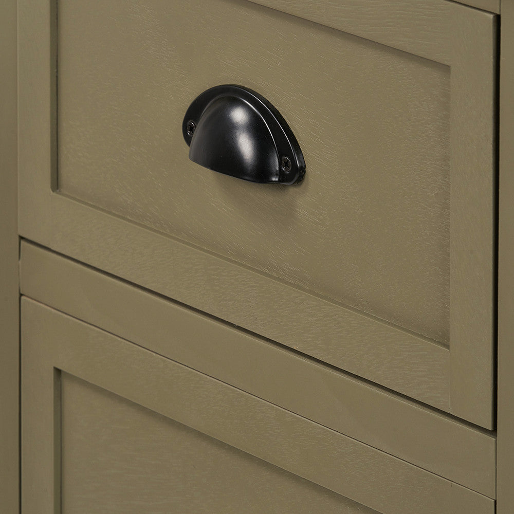 Croft Olive Pine Wood 5 Drawer Unit