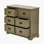 Croft Olive Pine Wood 6 Drawer Unit