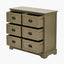 Croft Olive Pine Wood 6 Drawer Unit
