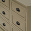 Croft Olive Pine Wood 6 Drawer Unit