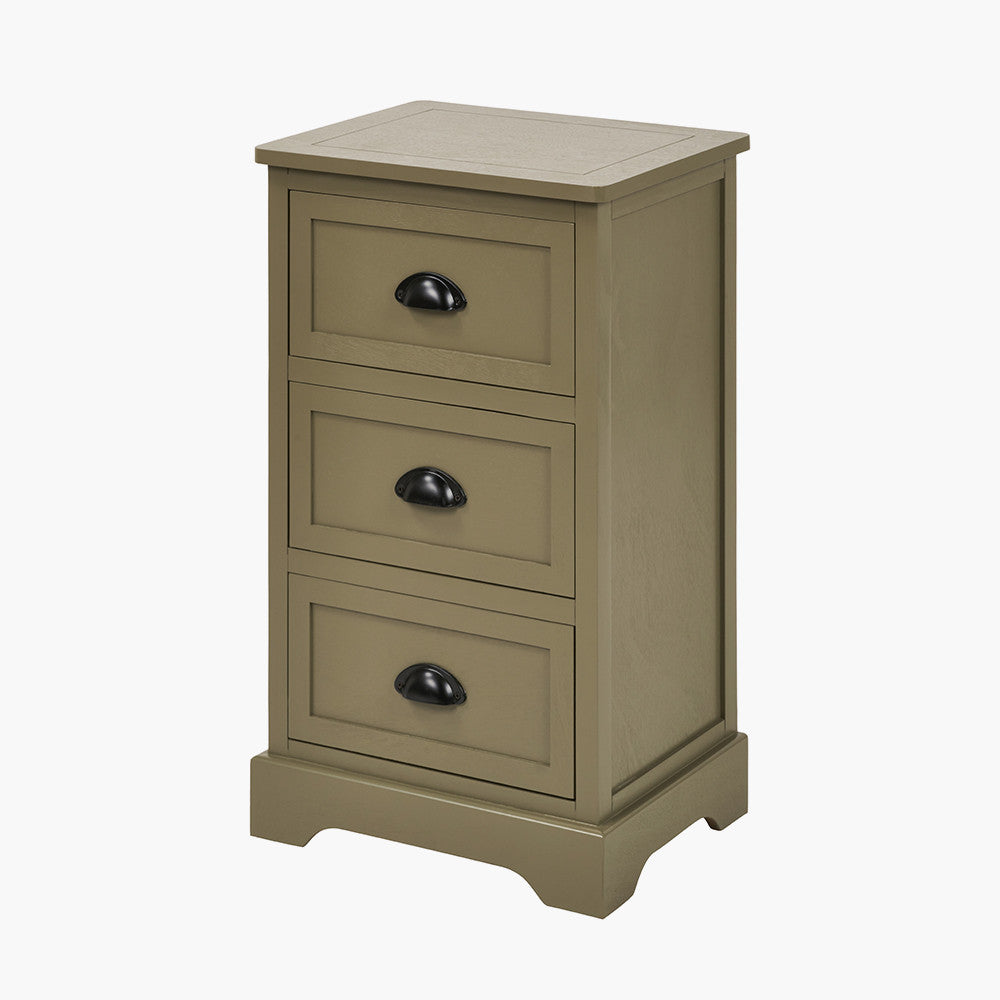 Croft Olive Pine Wood 3 Drawer Unit