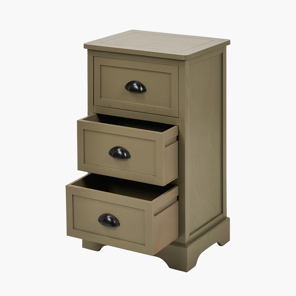 Croft Olive Pine Wood 3 Drawer Unit