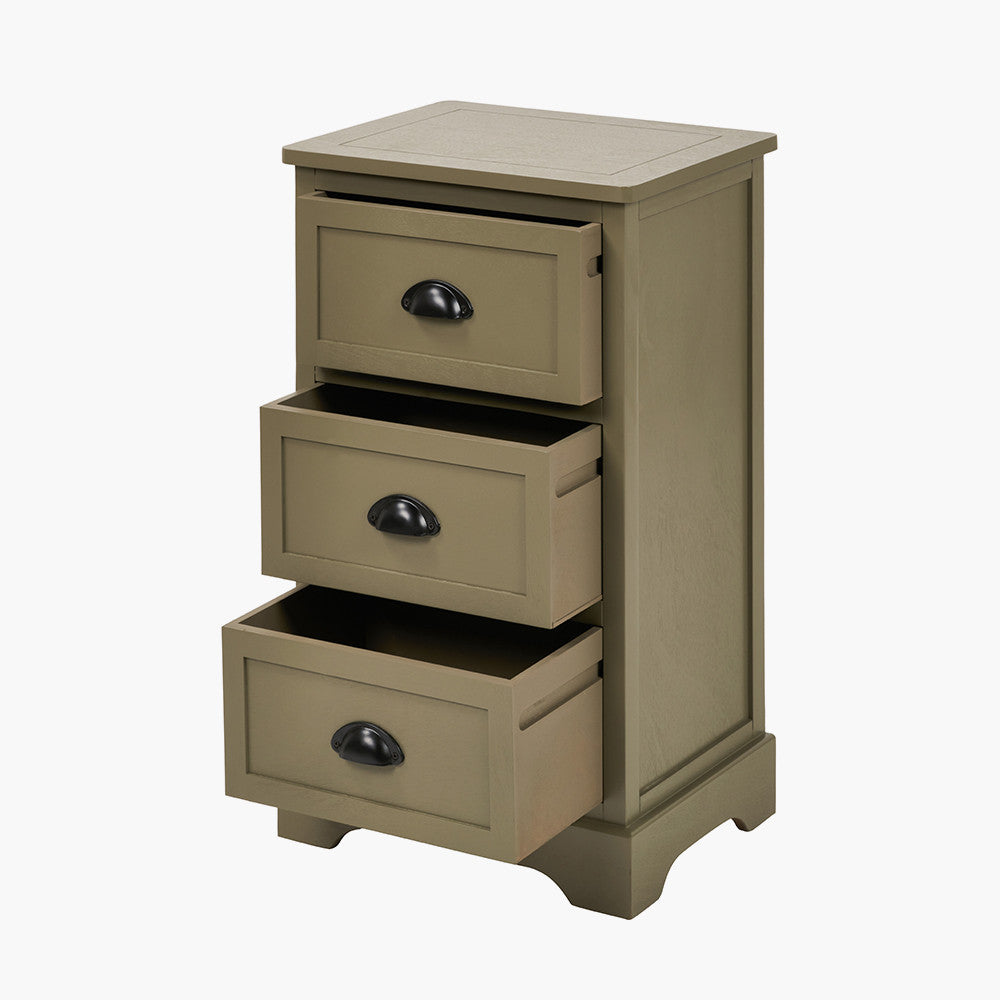 Croft Olive Pine Wood 3 Drawer Unit