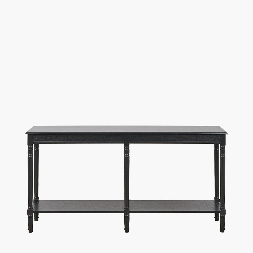 Heritage Black Pine Wood Large Console Table