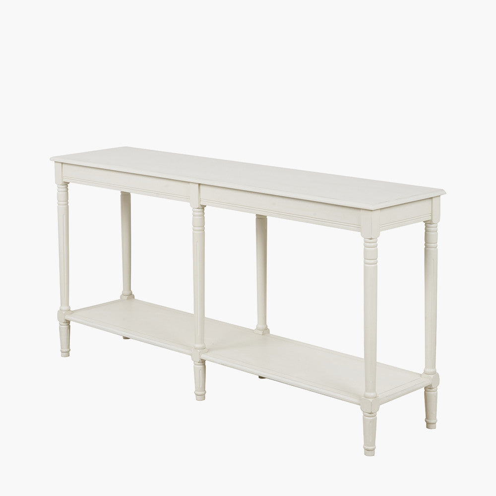 Heritage Elizabeth White Pine Wood Large Console Table