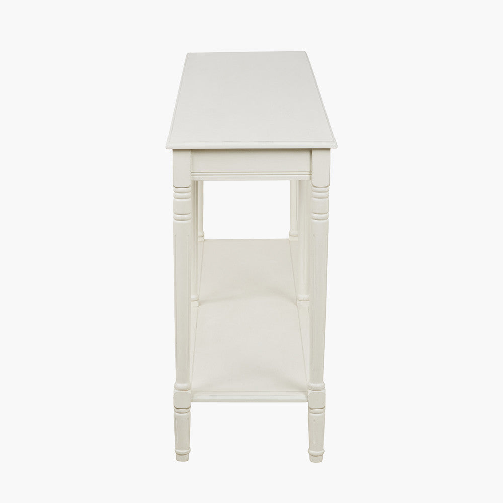 Heritage Elizabeth White Pine Wood Large Console Table