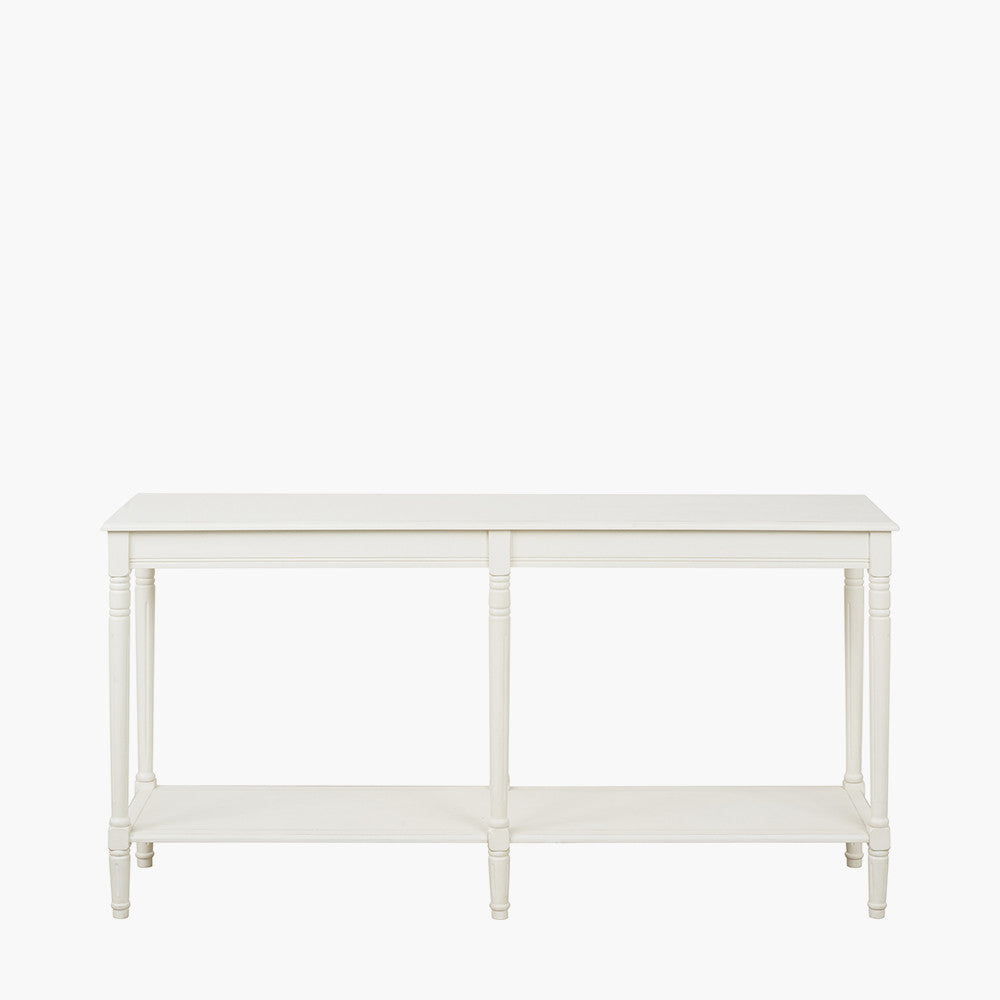 Heritage Elizabeth White Pine Wood Large Console Table