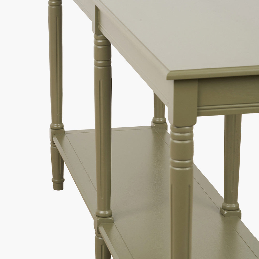 Heritage Olive Pine Wood Large Console Table