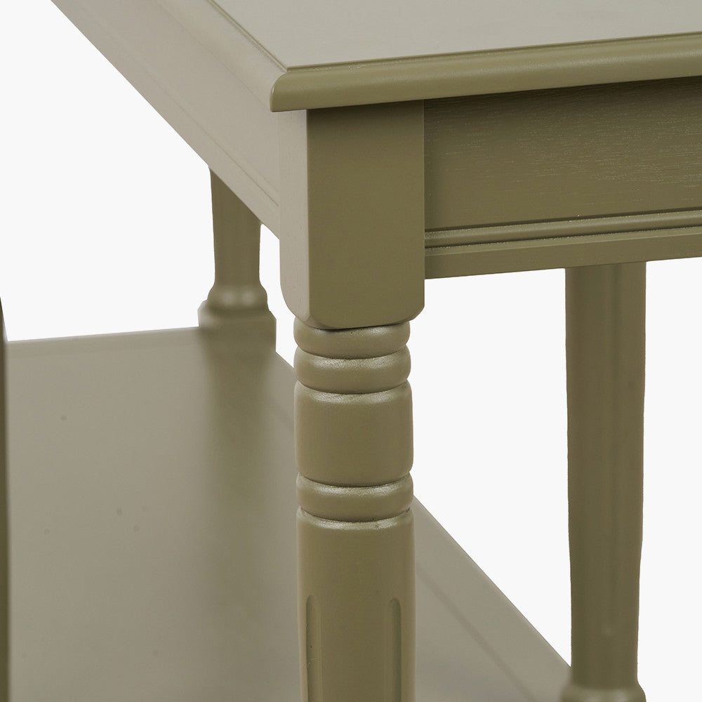 Heritage Olive Pine Wood Large Console Table