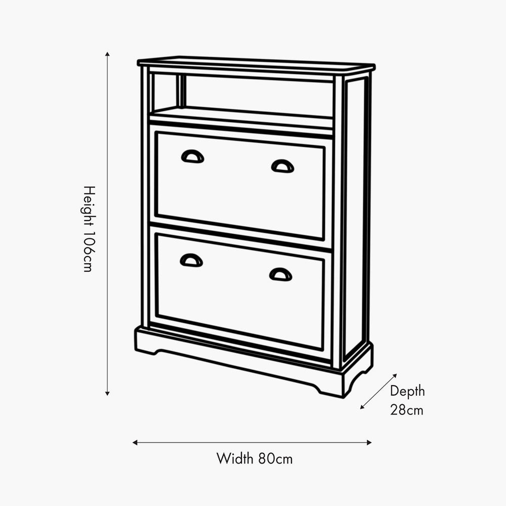 Croft Linen Pine Wood Shoe Storage Unit