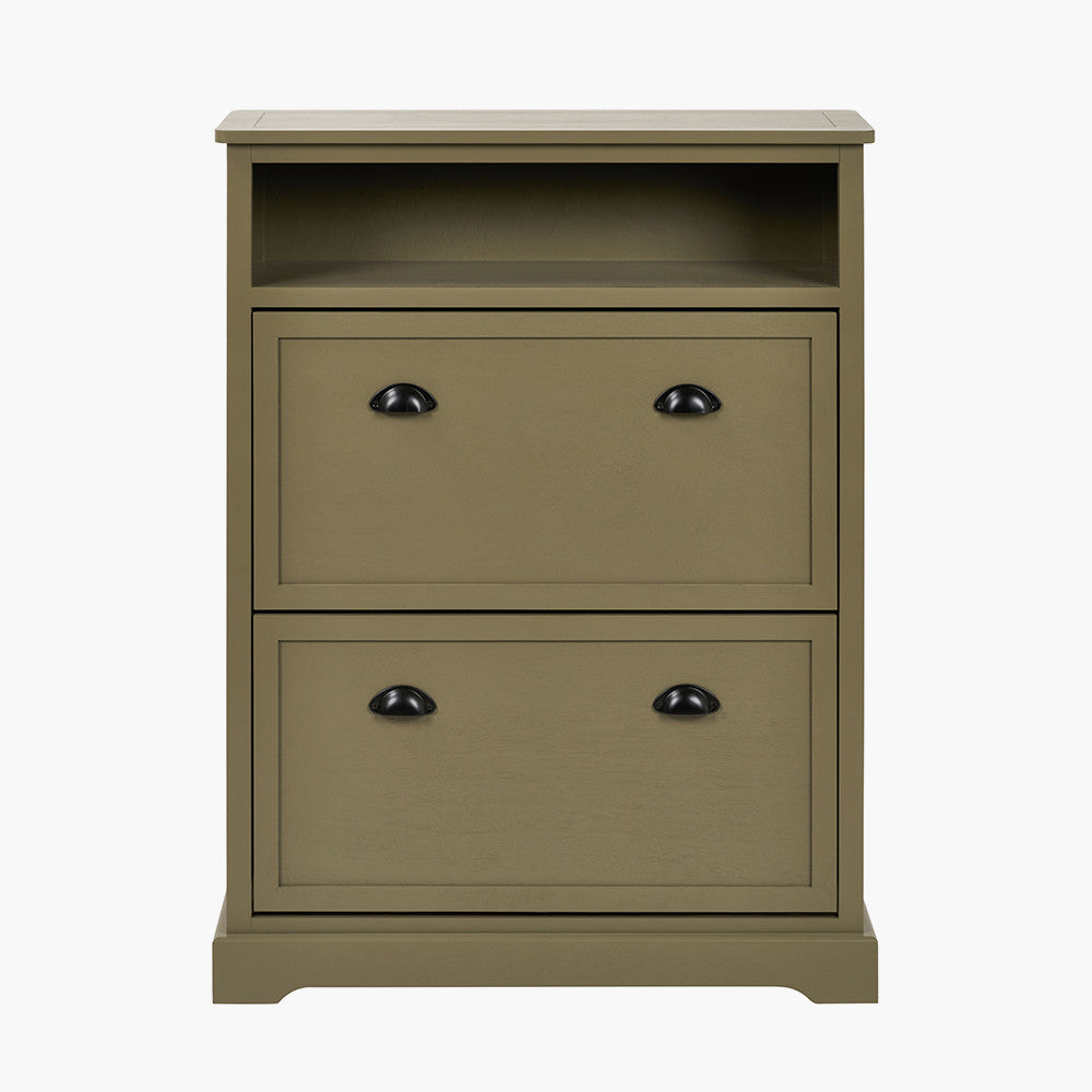 Croft Olive Pine Wood Shoe Storage Unit