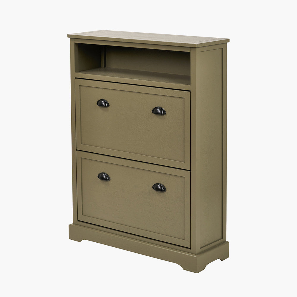 Croft Olive Pine Wood Shoe Storage Unit