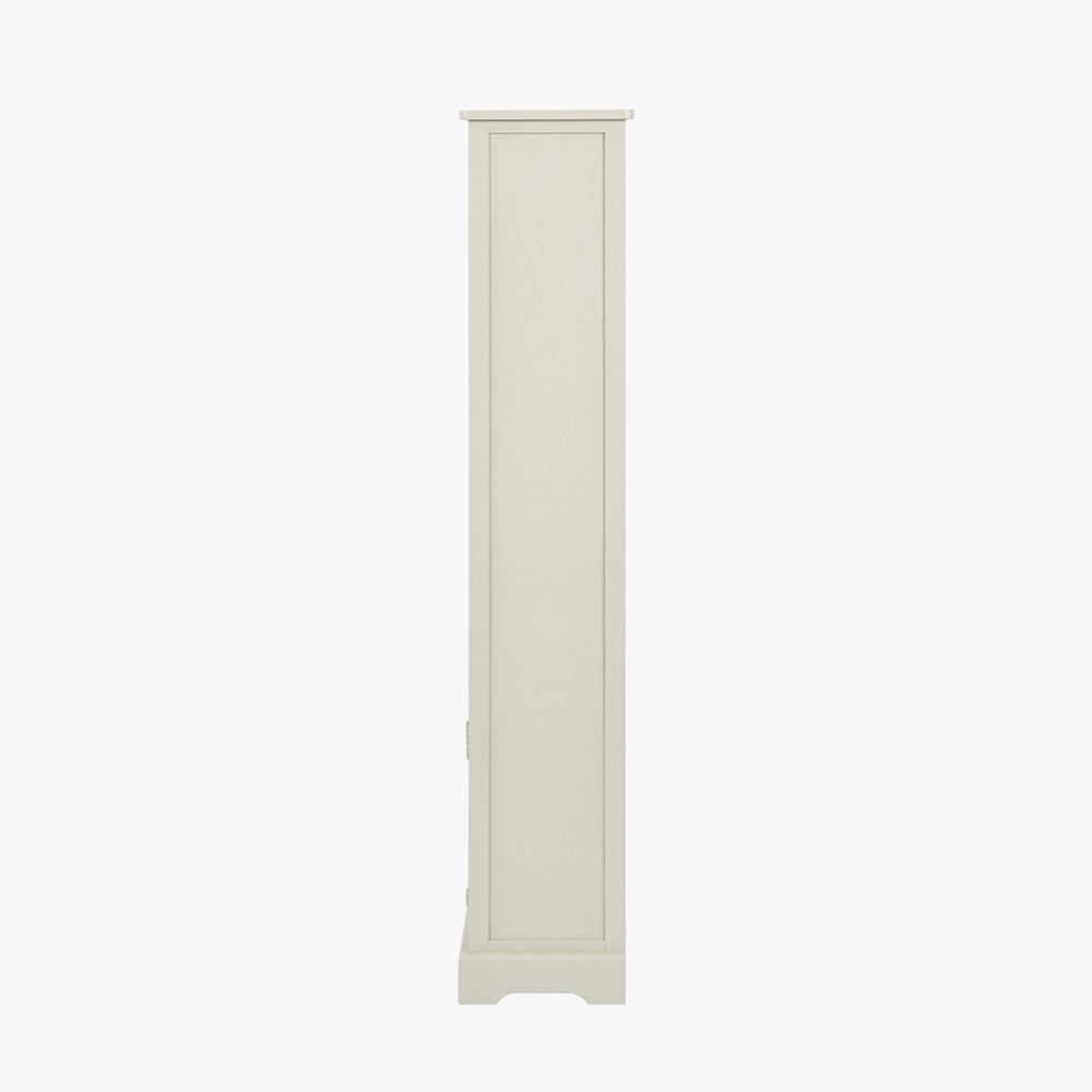 Croft Linen Pine Wood Slim 1 Door 3 Shelf Unit