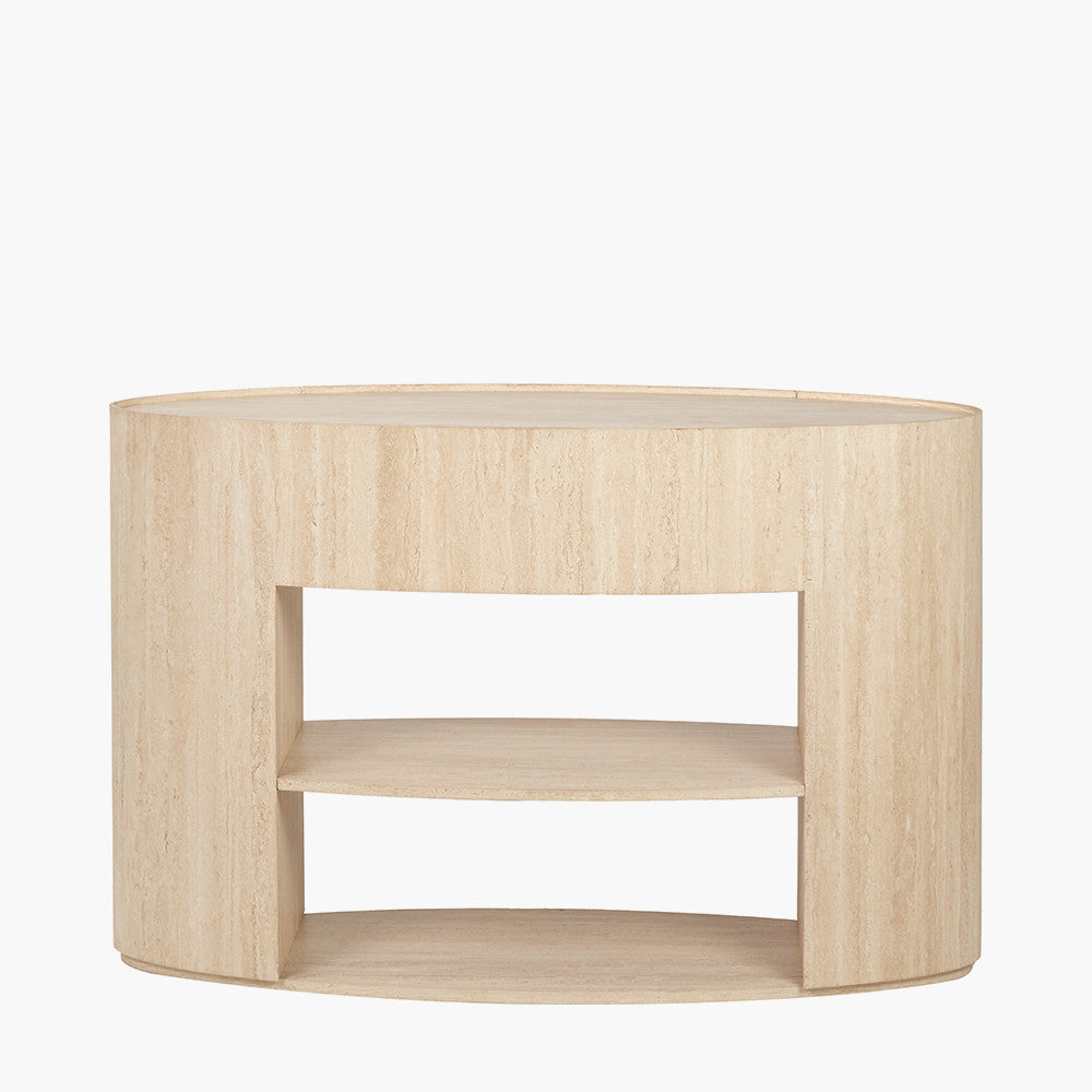 Tivoli Travertine Effect Veneer 1 Drawer Console table