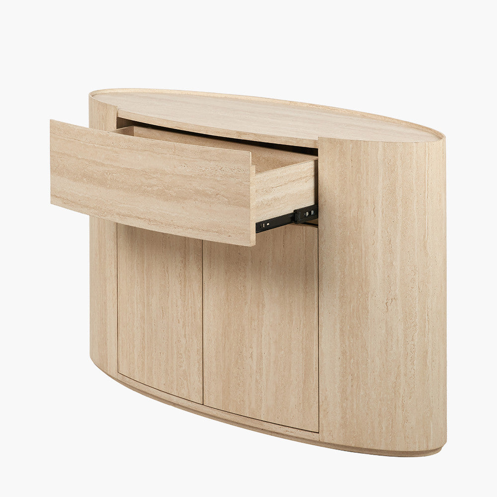 Tivoli Travertine Effect Veneer 1 Drawer, 2 Door Sideboard