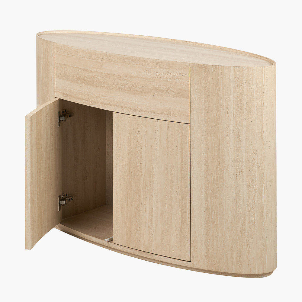 Tivoli Travertine Effect Veneer 1 Drawer, 2 Door Sideboard