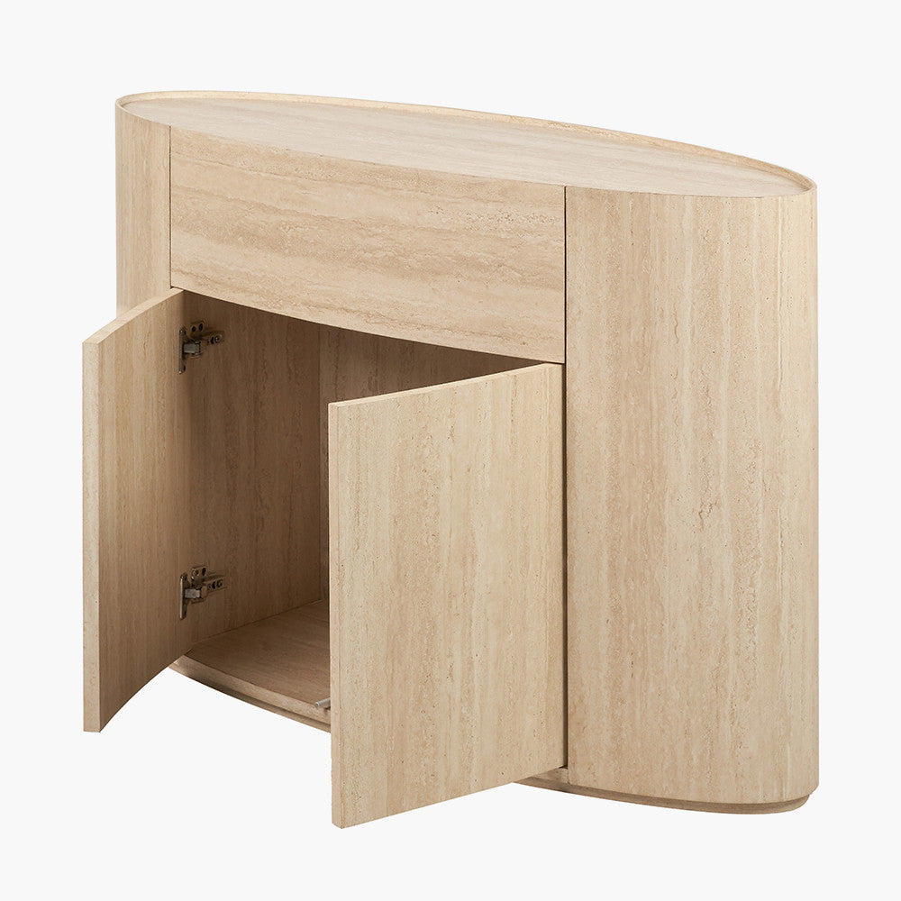 Tivoli Travertine Effect Veneer 1 Drawer, 2 Door Sideboard