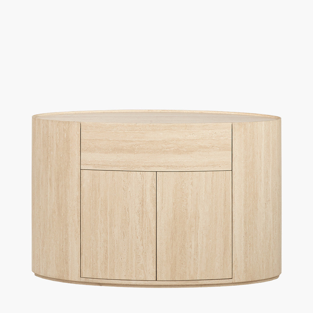 Tivoli Travertine Effect Veneer 1 Drawer, 2 Door Sideboard
