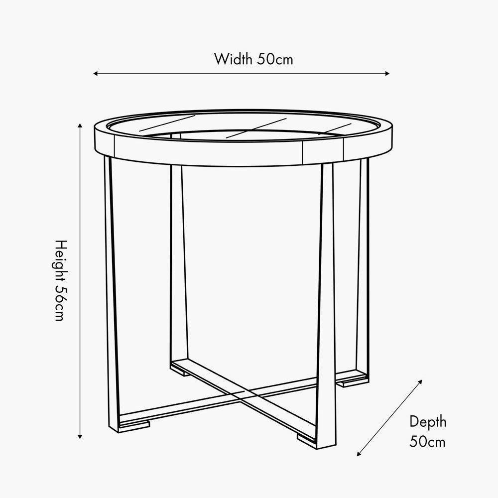 Vermont Clear Glass and Light Walnut Wood Veneer Side Table
