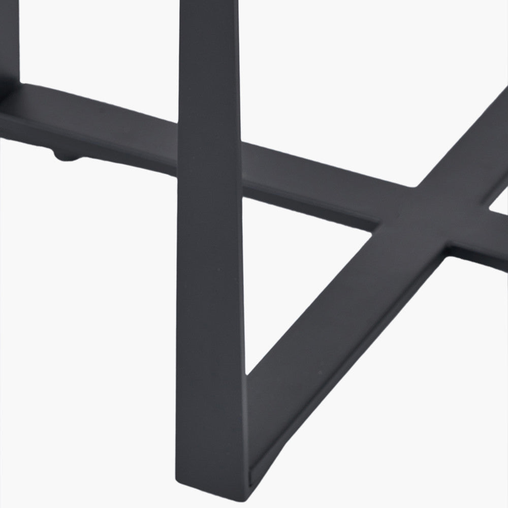 Vermont Clear Glass and Light Walnut Wood Veneer Side Table