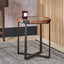 Vermont Clear Glass and Light Walnut Wood Veneer Side Table