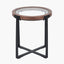 Vermont Clear Glass and Light Walnut Wood Veneer Side Table