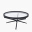 Elwood Clear Glass and Black Fir Wood Effect Coffee Table