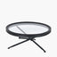 Elwood Clear Glass and Black Fir Wood Effect Coffee Table