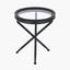 Elwood Clear Glass and Black Fir Wood Effect Side Table
