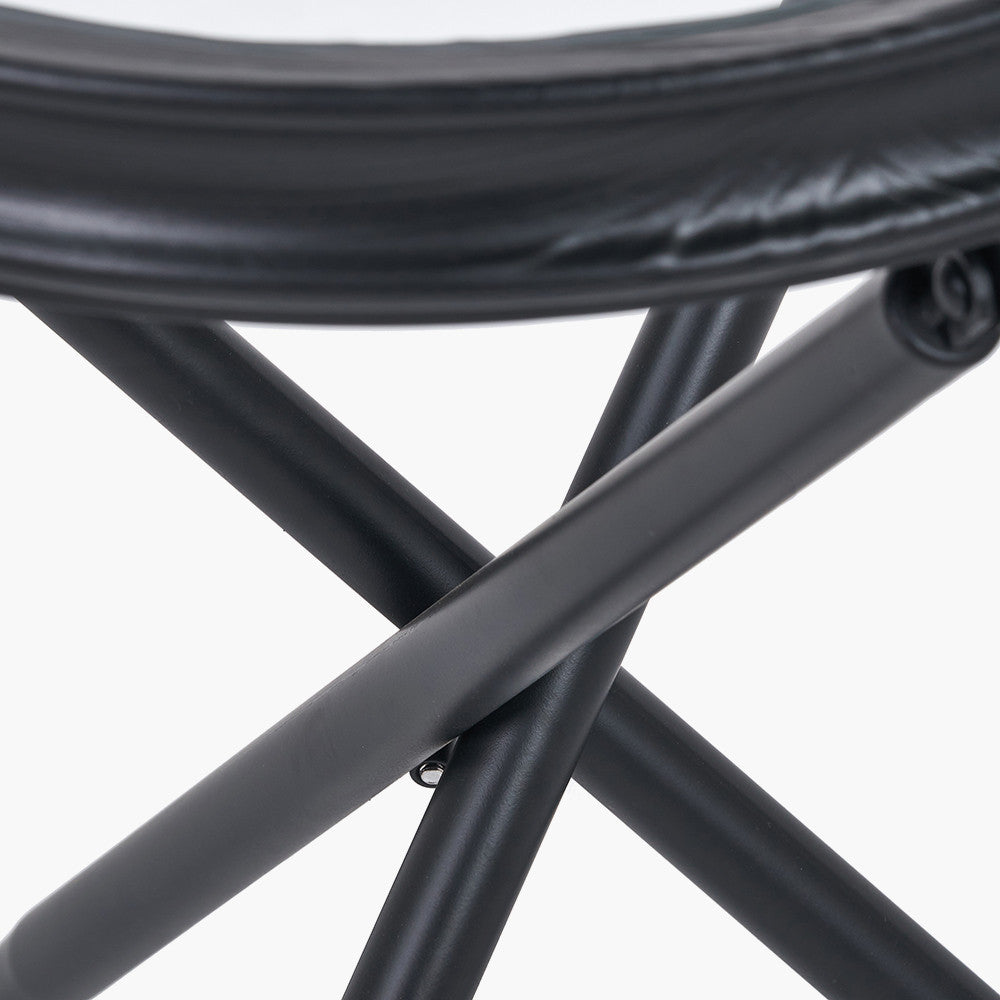 Elwood Clear Glass and Black Fir Wood Effect Side Table