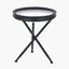 Elwood Clear Glass and Black Fir Wood Effect Side Table