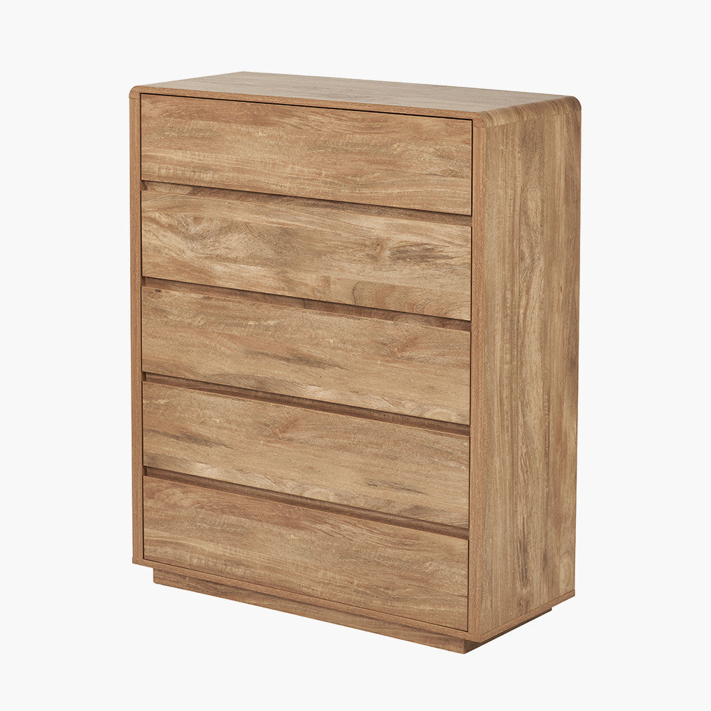 Eversley Oak Effect Veneer 5 Drawer Unit