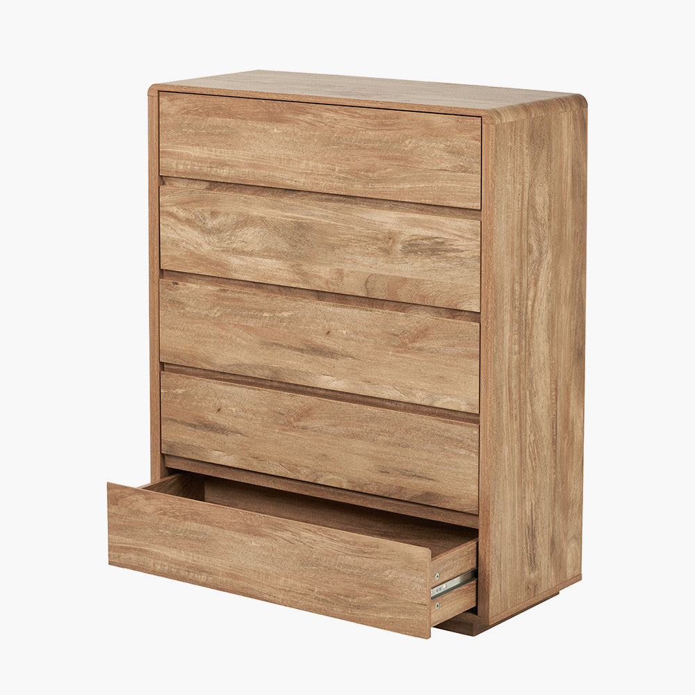 Eversley Oak Effect Veneer 5 Drawer Unit